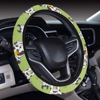 Cattle Print Design LKS401 Steering Wheel Cover with Elastic Edge
