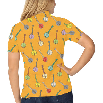 Banjo Pattern Print Design 02 Women's Polo Shirt