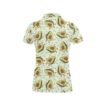 Avocado Pattern Print Design AC02 Women's Polo Shirt