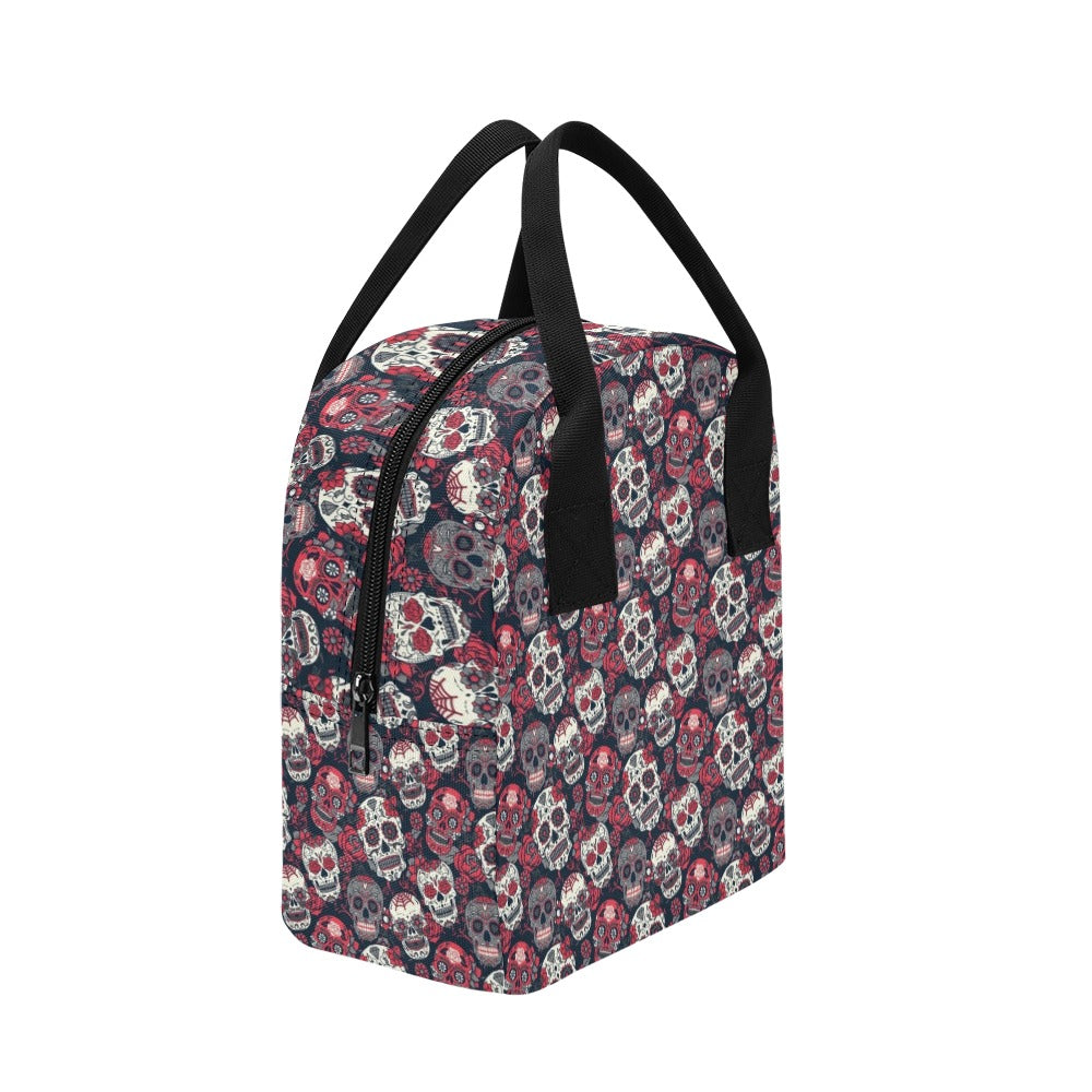 Sugar Skull Print Design LKS303 Insulated Lunch Bag