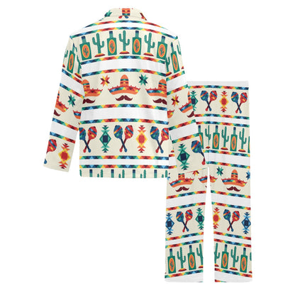 Maracas Mexican Pattern Print Design 01 Men's Long Pajama Set