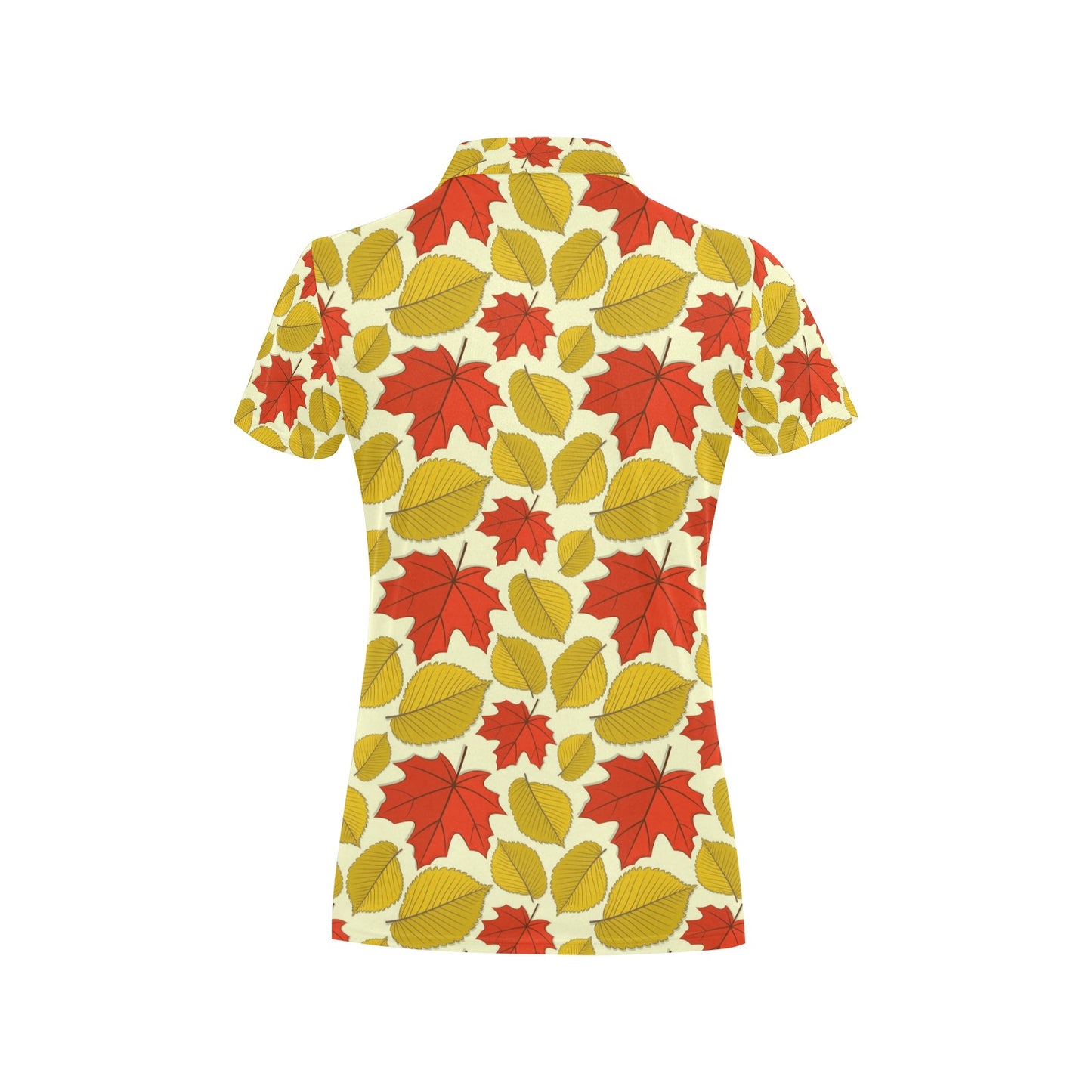 Elm Maple Leave Print Pattern Women's Polo Shirt
