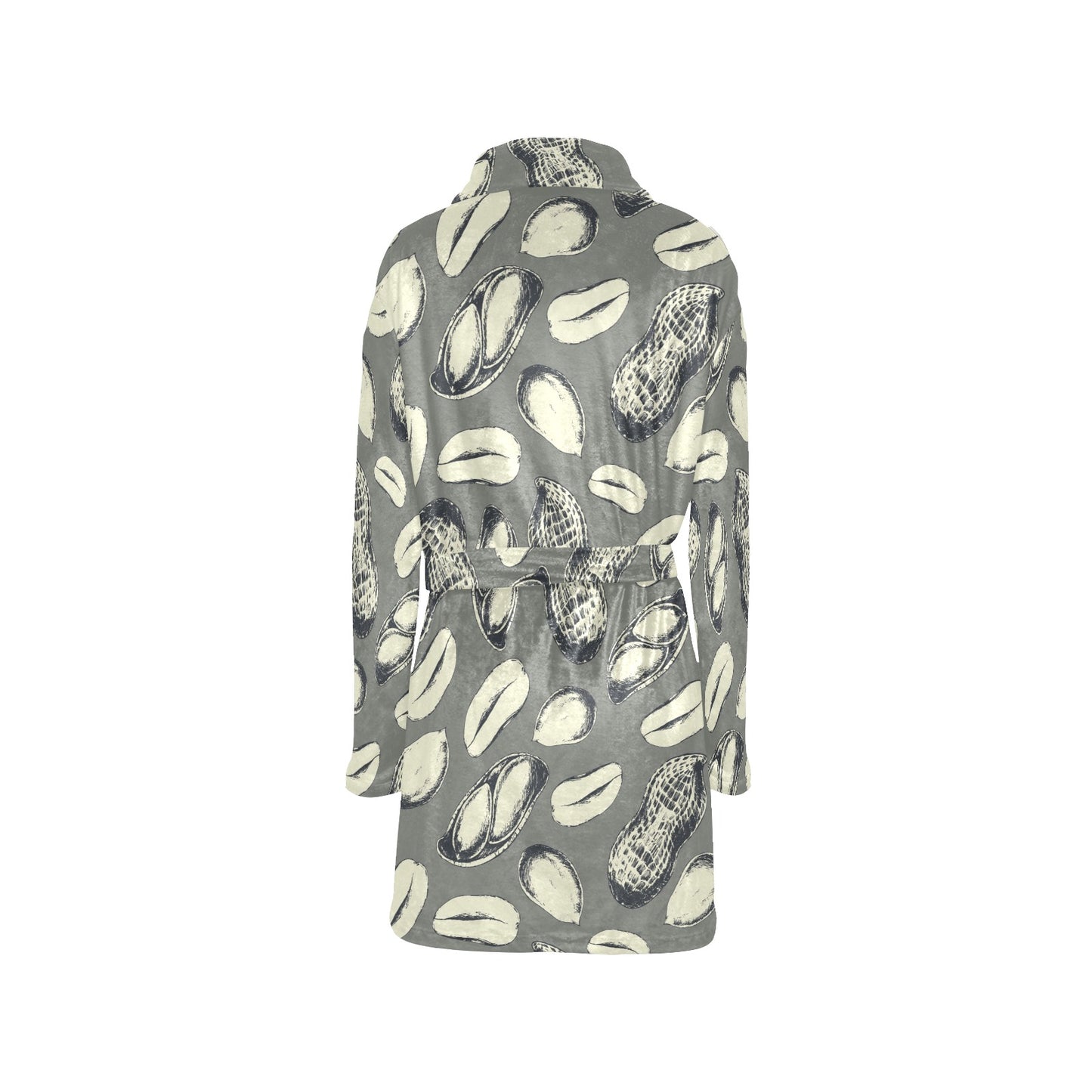 Peanut Pattern Print Design A01 Women's Fleece Robe
