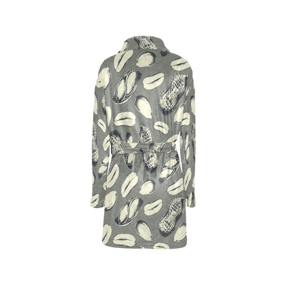 Peanut Pattern Print Design A01 Women's Fleece Robe