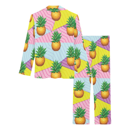 Pineapple Pattern Print Design PP05 Women's Long Pajama Set