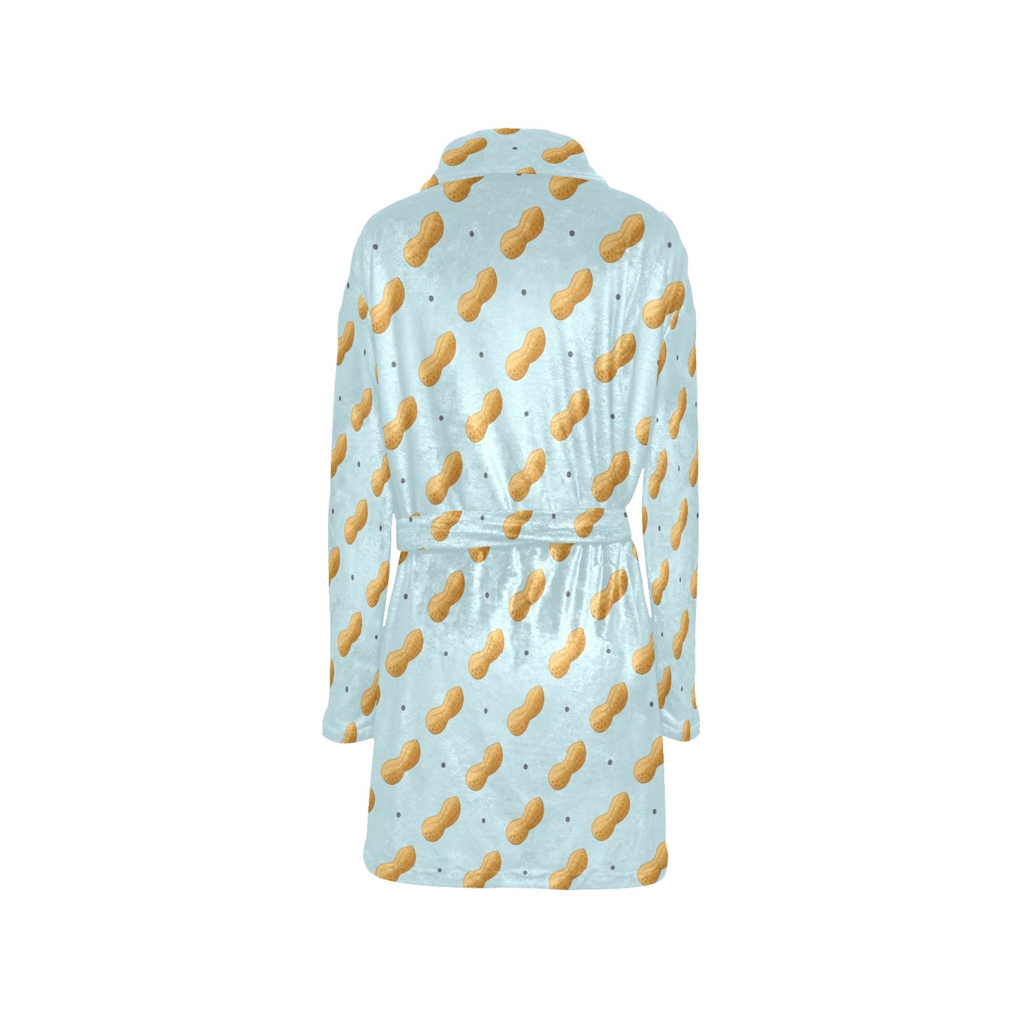 Peanut Pattern Print Design A03 Women's Fleece Robe