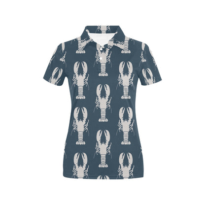 Lobster Pattern Print Design 02 Women's Polo Shirt