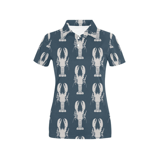 Lobster Pattern Print Design 02 Women's Polo Shirt