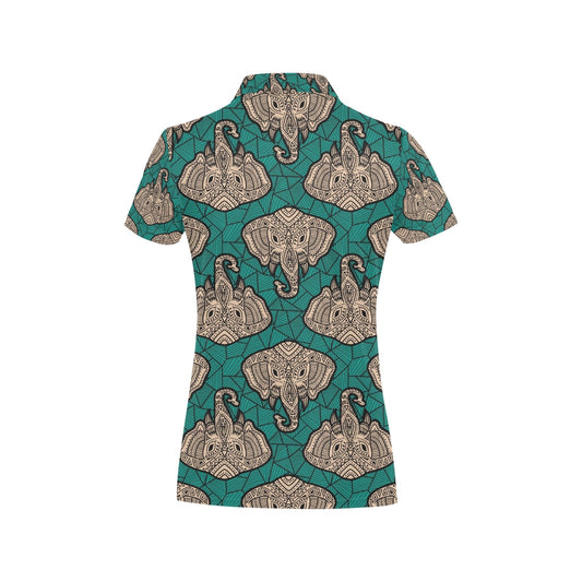 Boho Head Elephant Women's Polo Shirt