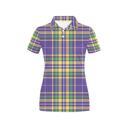 Mardi Gras Pattern Print Design 010 Women's Polo Shirt