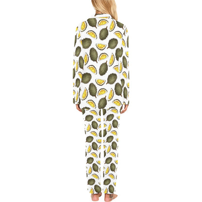 Durian Pattern Print Design DR03 Women's Long Pajama Set