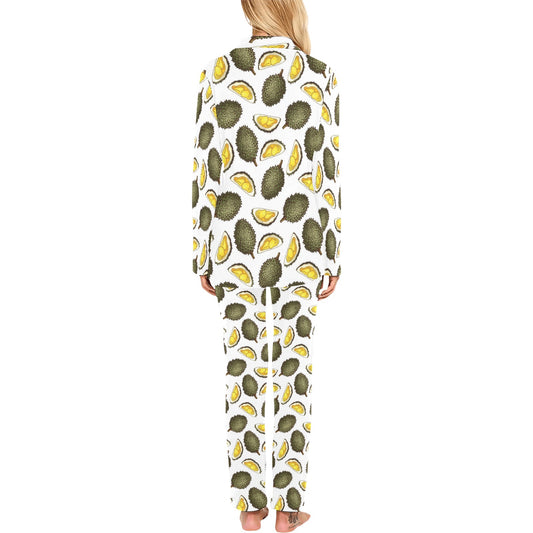 Durian Pattern Print Design DR03 Women's Long Pajama Set