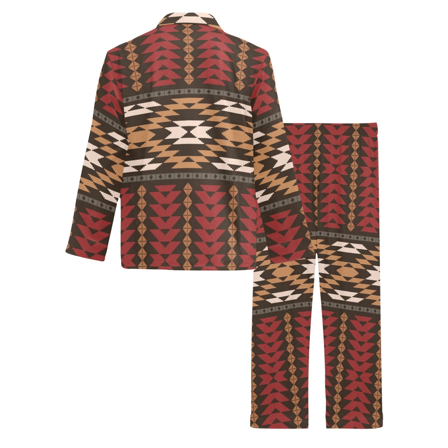 Native Pattern Print Design A02 Men's Long Pajama Set