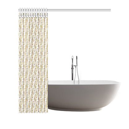 Trumpet with Music Note Print Shower Curtain