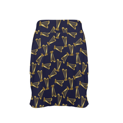 Harp Print Design LKS401 17" Golf & Pickleball Skort with Pockets