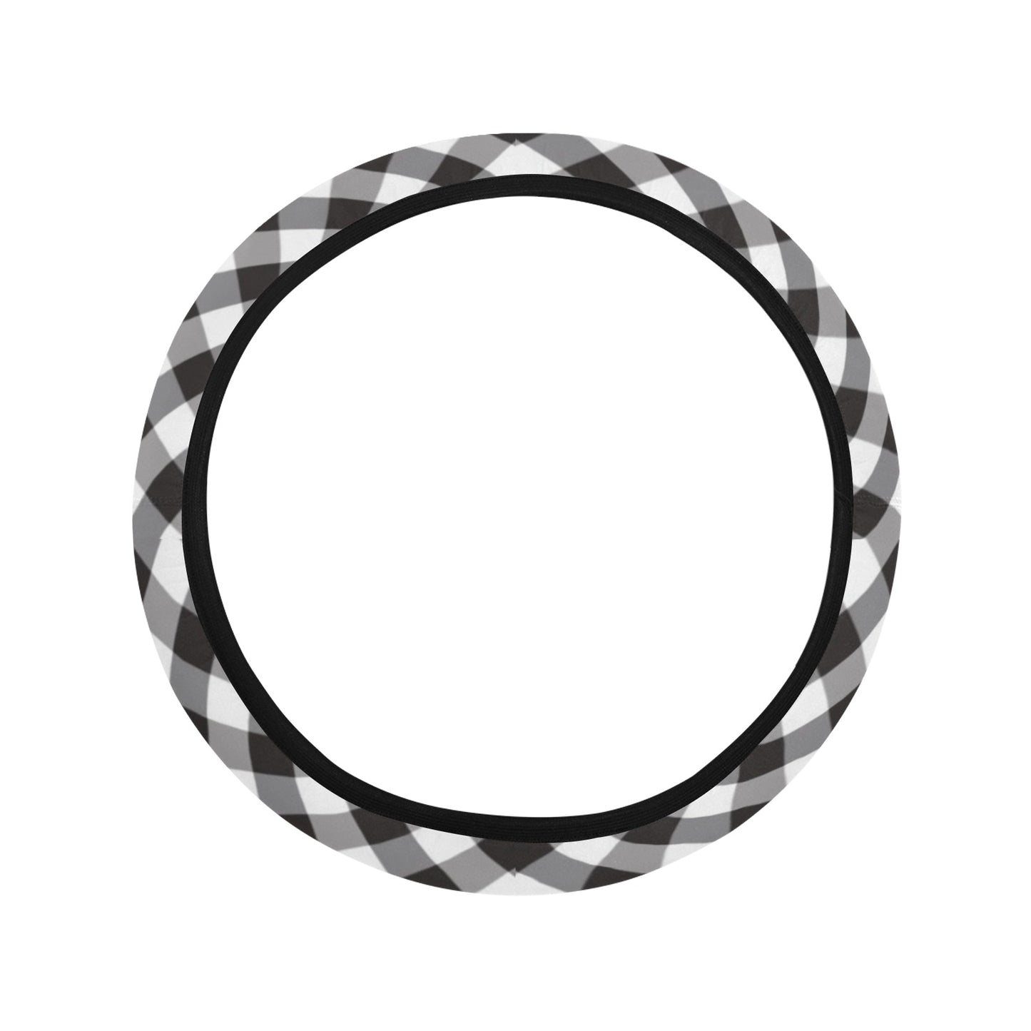 Gingham Print Design LKS402 Steering Wheel Cover with Elastic Edge