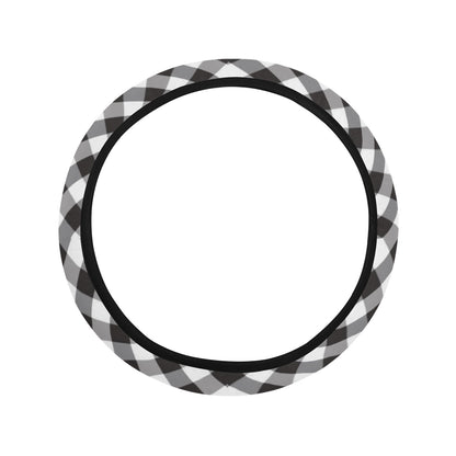 Gingham Print Design LKS402 Steering Wheel Cover with Elastic Edge