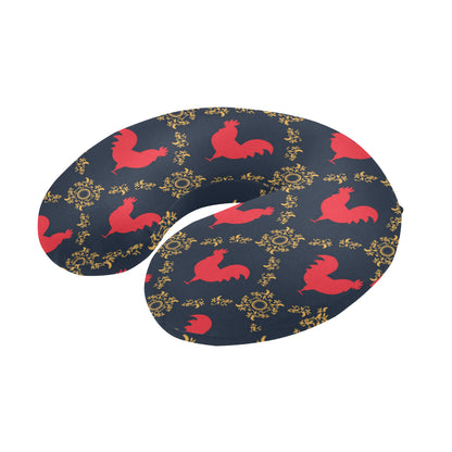 Rooster Pattern Print Design A02 U-Shaped Travel Neck Pillow