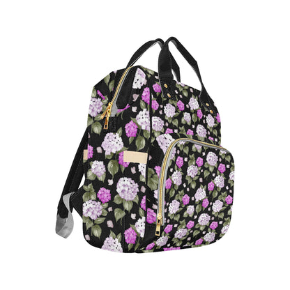 Hydrangea Pattern Print Design HD011 Diaper Bag Backpack