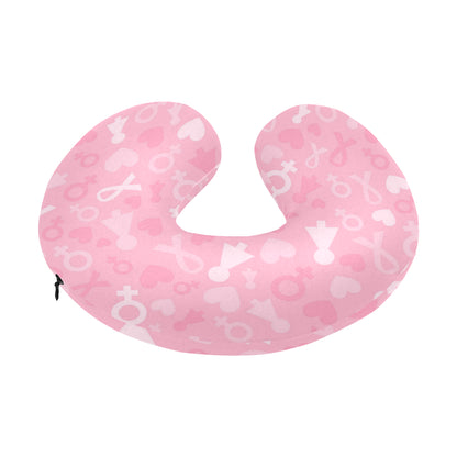 Breast cancer Pattern Print Design 01 U-Shaped Travel Neck Pillow