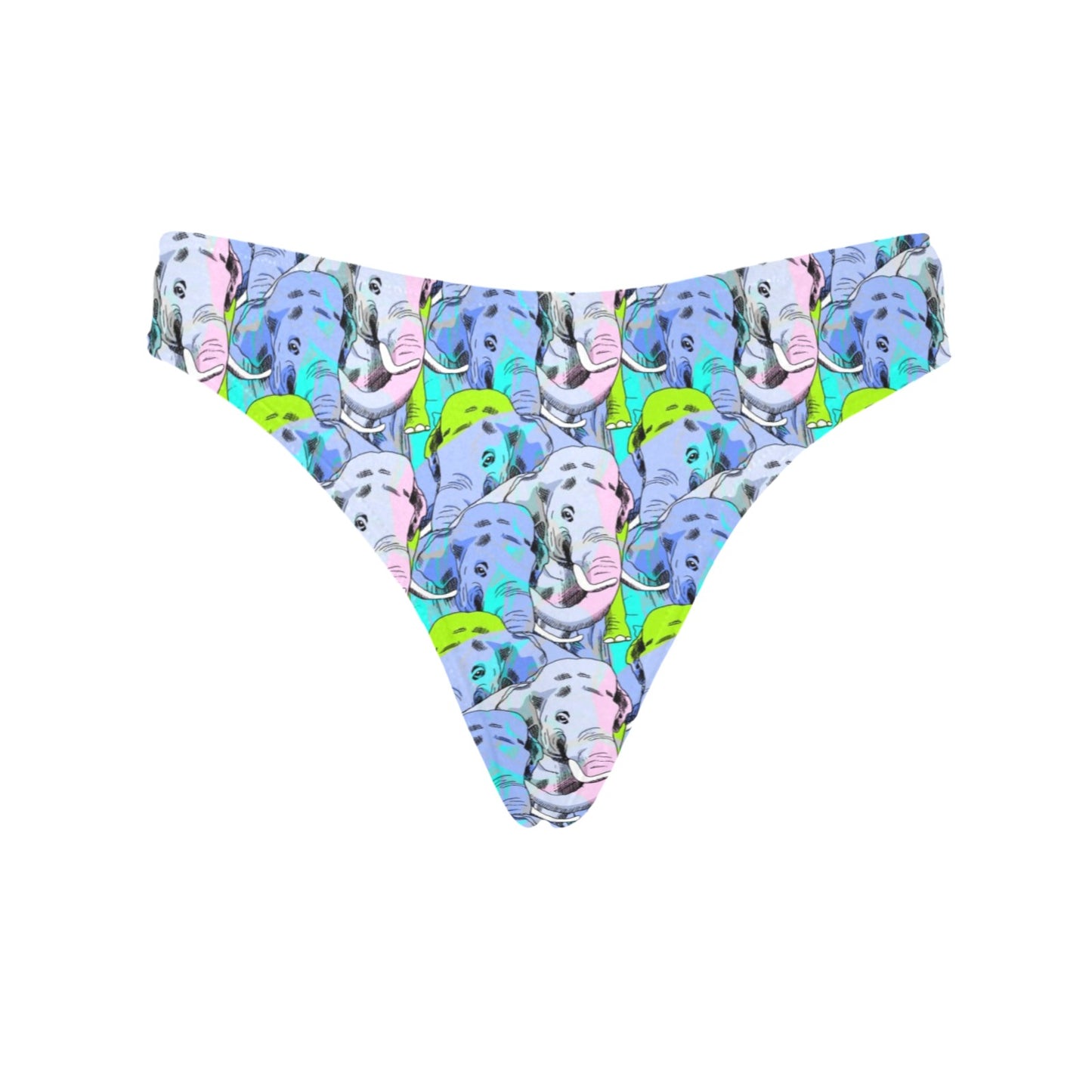 Elephant Art color Print Pattern Women's Thongs