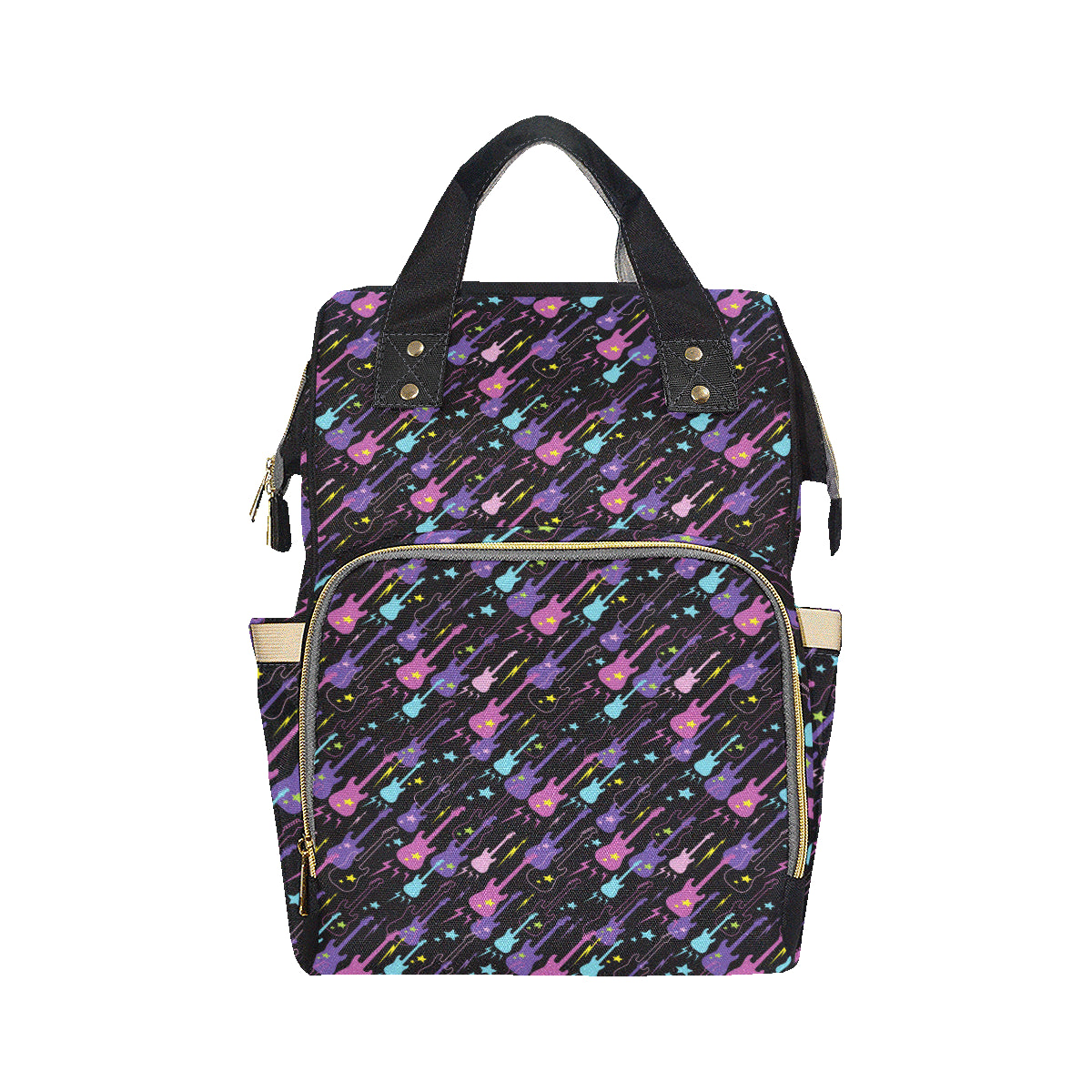 Electric Guitar Pattern Print Design 02 Diaper Bag Backpack