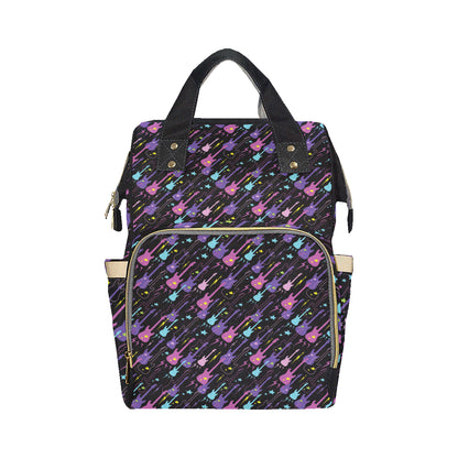 Electric Guitar Pattern Print Design 02 Diaper Bag Backpack