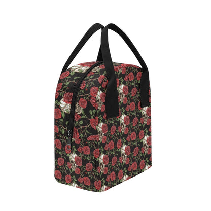 Skull And Roses Print Design LKS303 Insulated Lunch Bag