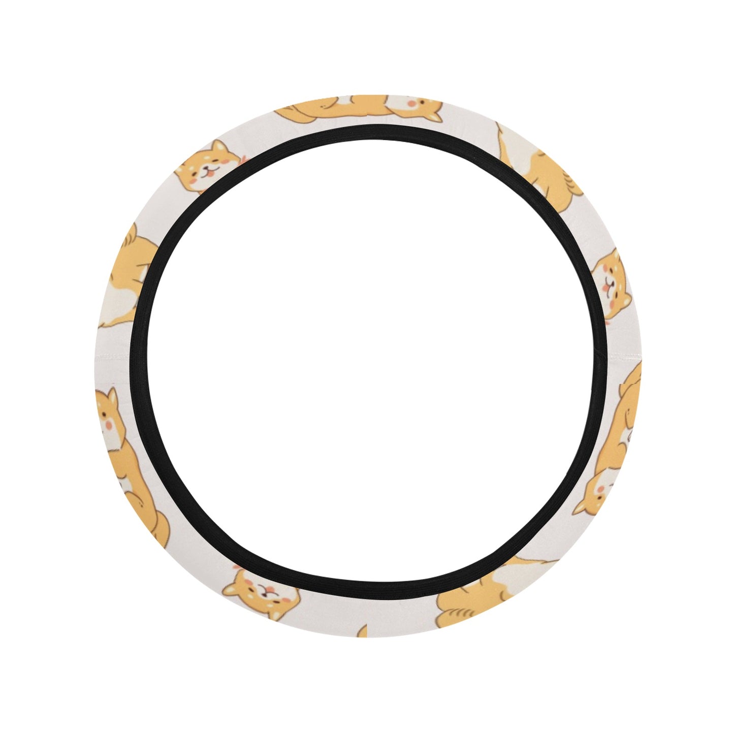 Shiba Inu Print Design LKS308 Steering Wheel Cover with Elastic Edge