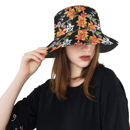 Tropical Flower Pattern Print Design TF02 Unisex Bucket Hat