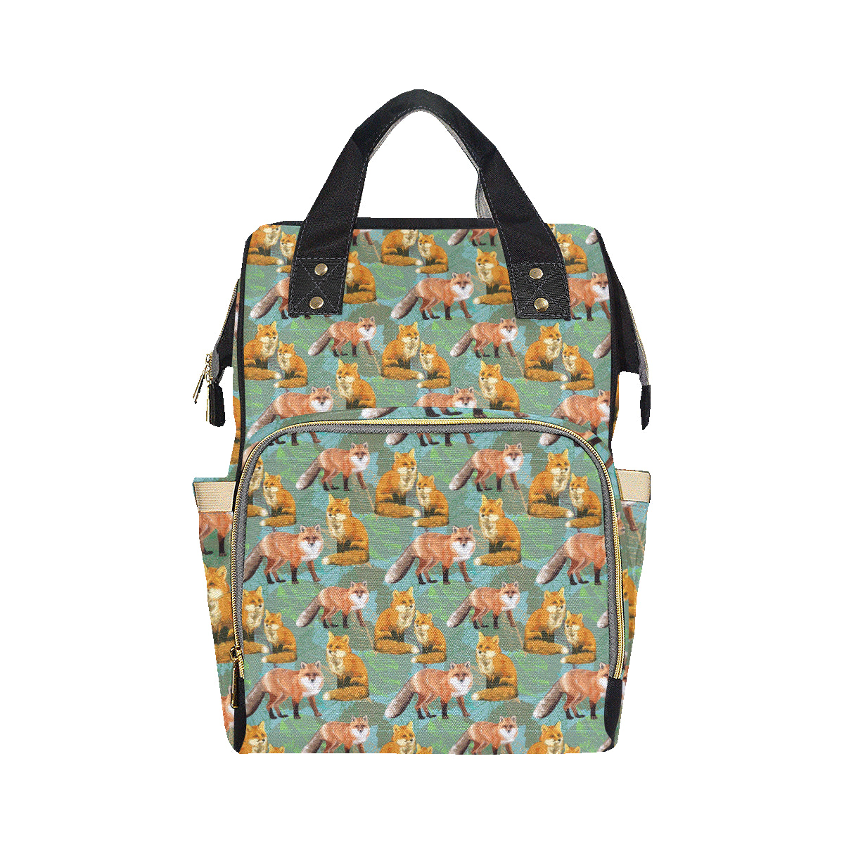 Fox Autumn leaves Themed Diaper Bag Backpack