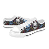 Skull Print Design LKS305 Women's White Low Top Shoes