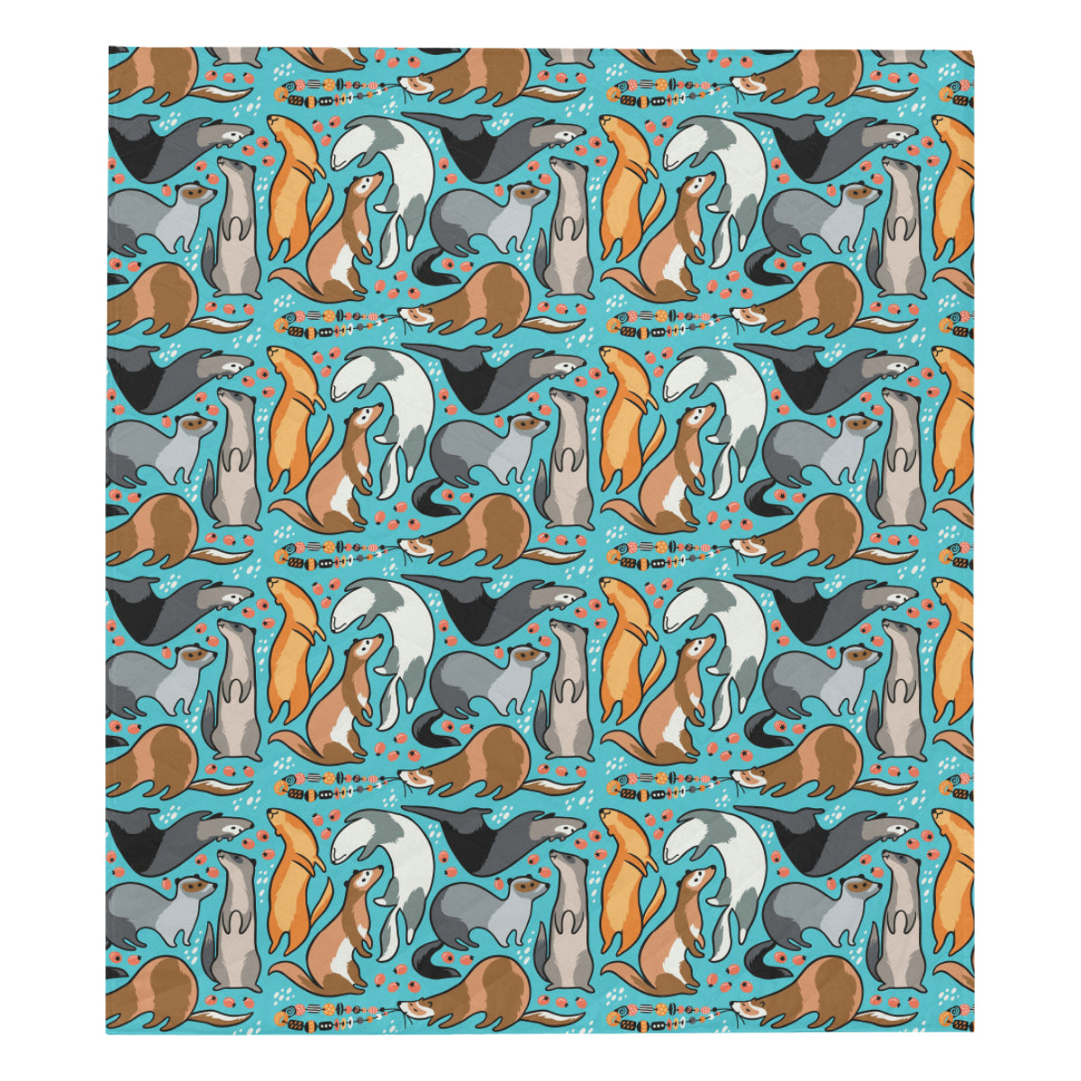 Ferret Pattern Print Design 03 Premium Quilt