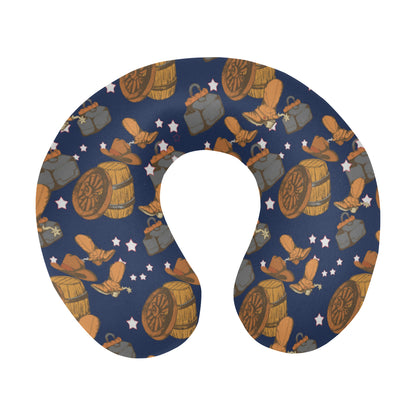 Cowboy Pattern Print Design 03 U-Shaped Travel Neck Pillow