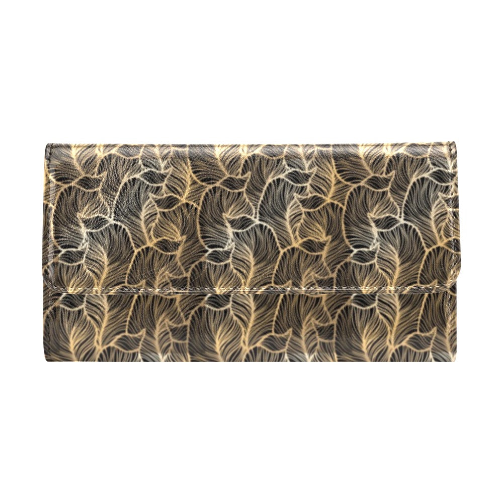 Elegant Gold leaf Print Women's Trifold Wallet