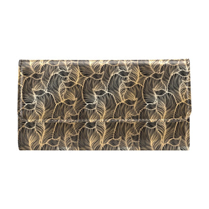 Elegant Gold leaf Print Women's Trifold Wallet