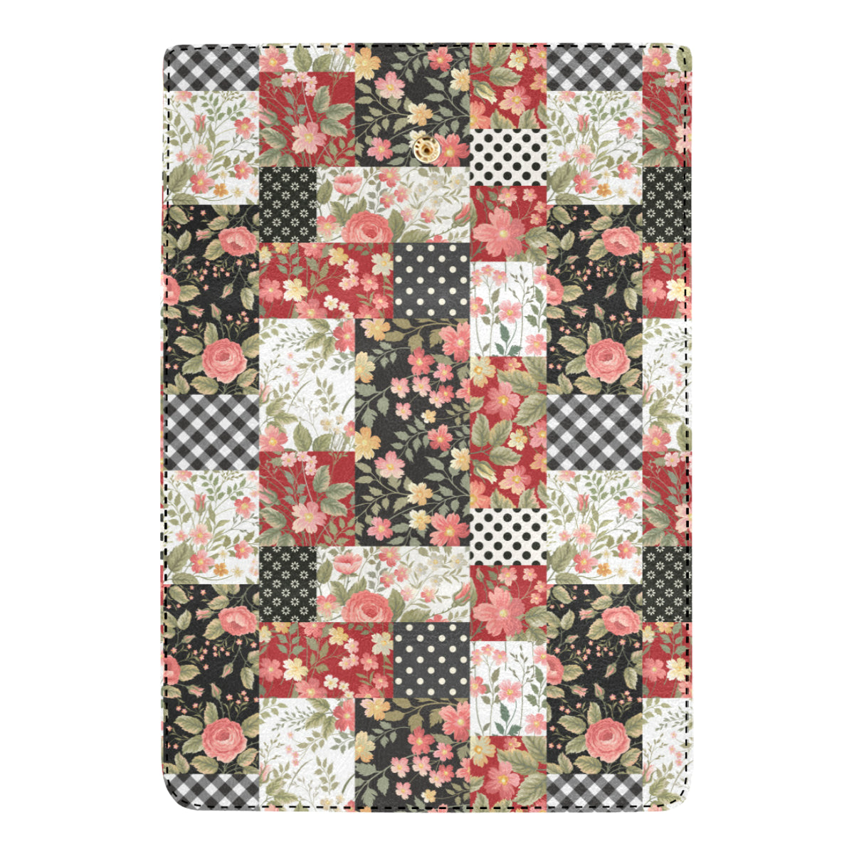 Patchwork Flower Pattern Print Design 03 Women's Trifold Wallet