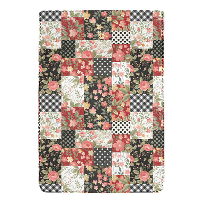 Patchwork Flower Pattern Print Design 03 Women's Trifold Wallet