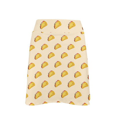 Taco Print Design LKS302 17" Golf & Pickleball Skort with Pockets