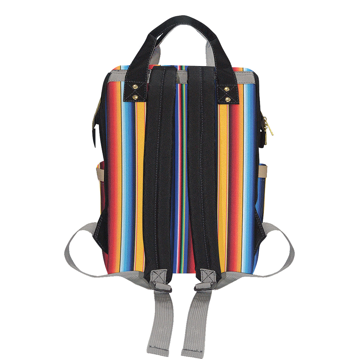 Mexican Blanket Stripe Print Pattern Diaper Bag Backpack