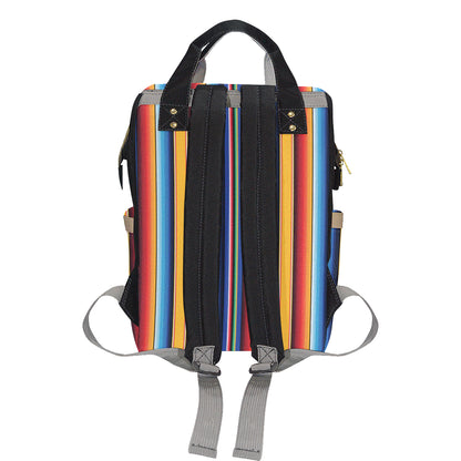 Mexican Blanket Stripe Print Pattern Diaper Bag Backpack