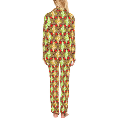 African Classic Print Pattern Women's Long Pajama Set