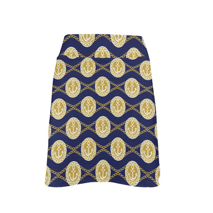 Anchor Luxury Pattern 17" Golf & Pickleball Skort with Pockets