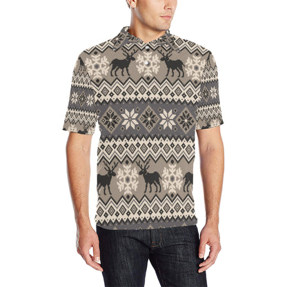Nordic Pattern Print Design A01 Men Polo Shirt