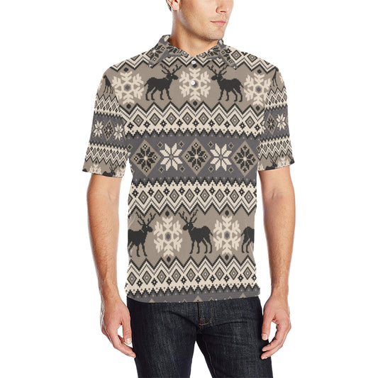 Nordic Pattern Print Design A01 Men Polo Shirt