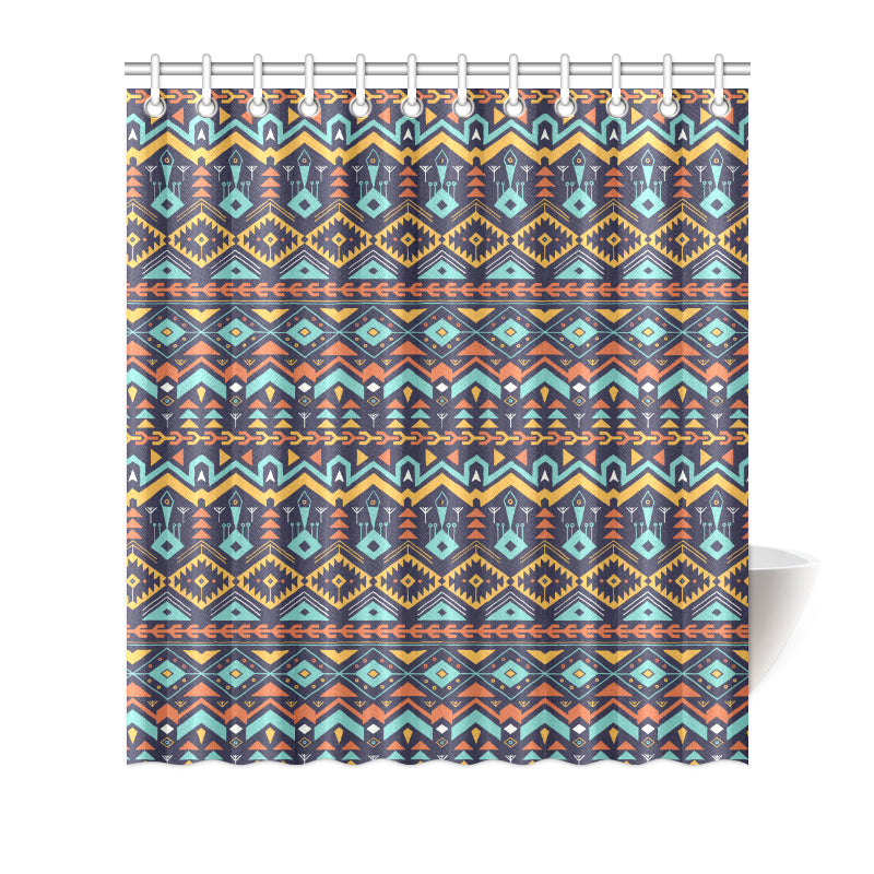 Aztec Style Print Pattern Shower Curtain