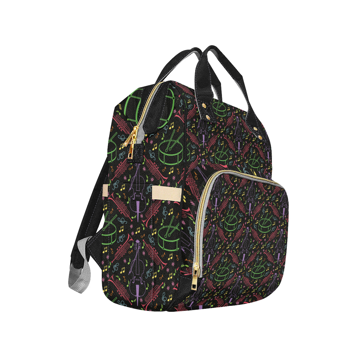 Cello Neon Pattern Print Design 02 Diaper Bag Backpack