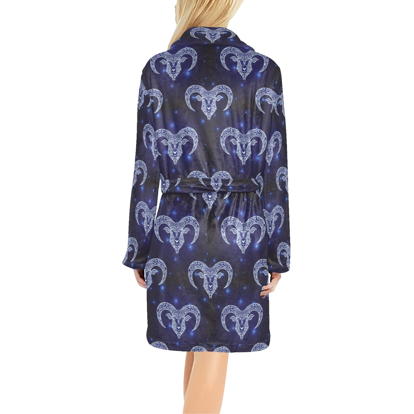 Aries Zodiac Pattern Print Design 01 Women's Fleece Robe