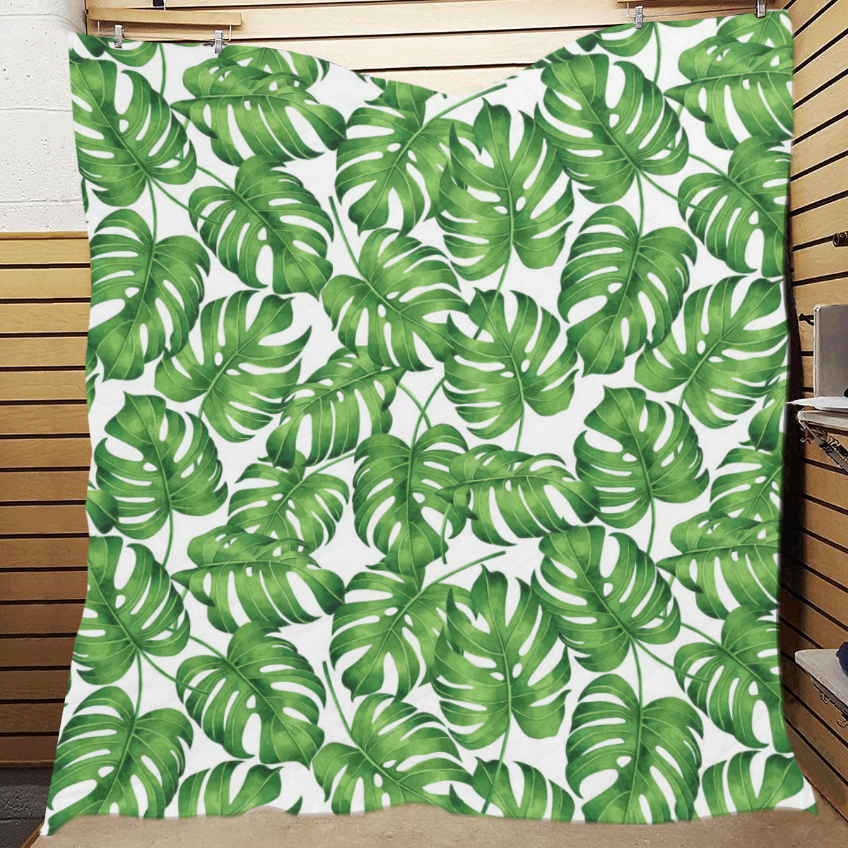 Palm Leaves Pattern Print Design PL08 Premium Quilt