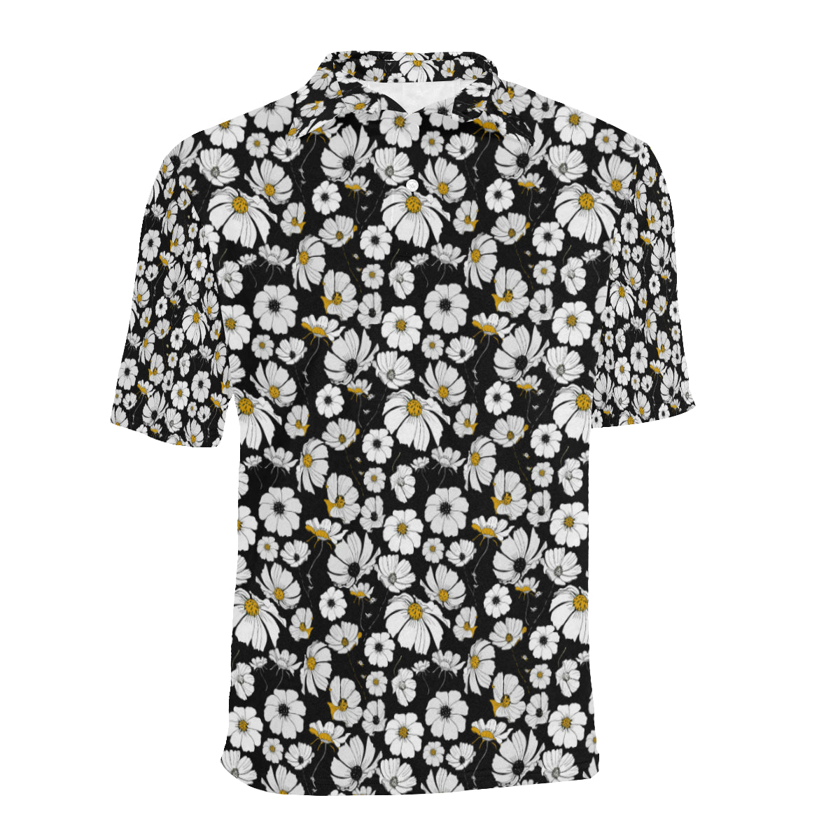 Daisy Pattern Print Design 02 Men Polo Shirt